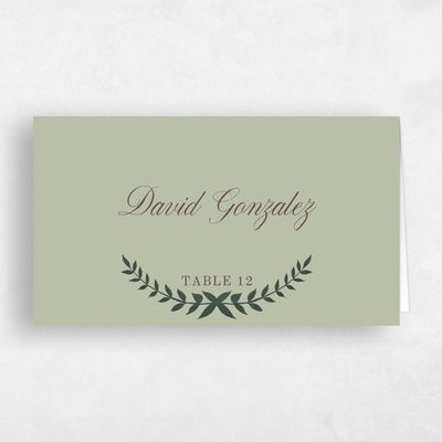 Olive Sage, Green Wedding Place Card - Oiseau