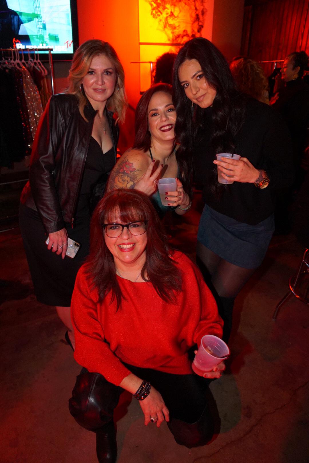 Justine with her mom and two sisters