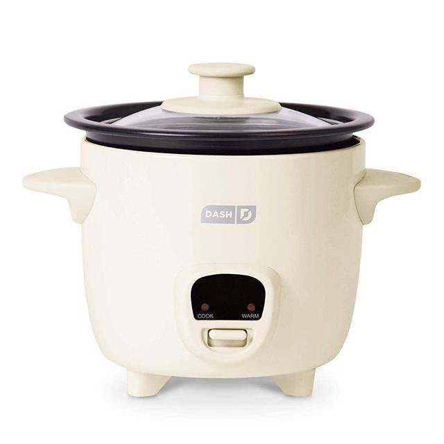 Dash DRCM200RMCM04 Mini Rice Cooker Steamer with Removable Nonstick Pot, Keep Warm Function & Recipe Guide, Cream