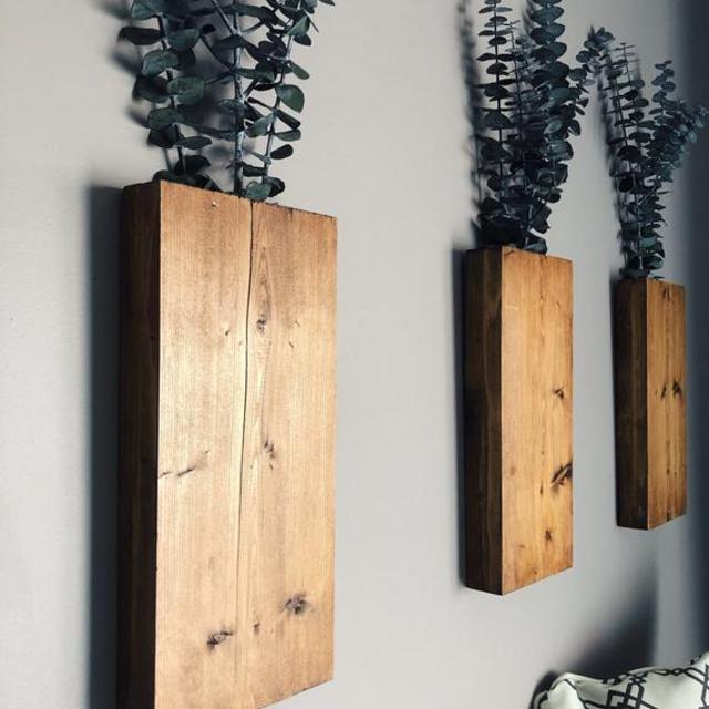Wood Wall Pocket | Wall Hanging for Greenery | Plant Holder