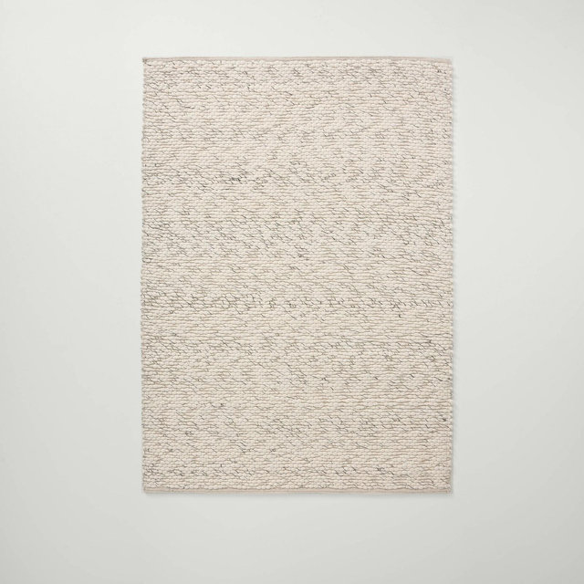 5'x7' Chunky Rectangular Handmade Woven Area Rug Cream - Hearth & Hand™ with Magnolia: Farmhouse Flatweave, Wool-Polyester-Cotton