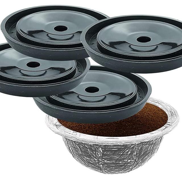 4 REUSABLE COFFEE CAPSULE DISCS: refillable for VERTUOLINE & VERTUO capsules, compatible with NESPRESSO VERTUOLINE & VERTUO pods, 4 DISC SET for capsule SIZE 1.35/2.70/5.07/7.77/14.00 FL OZ