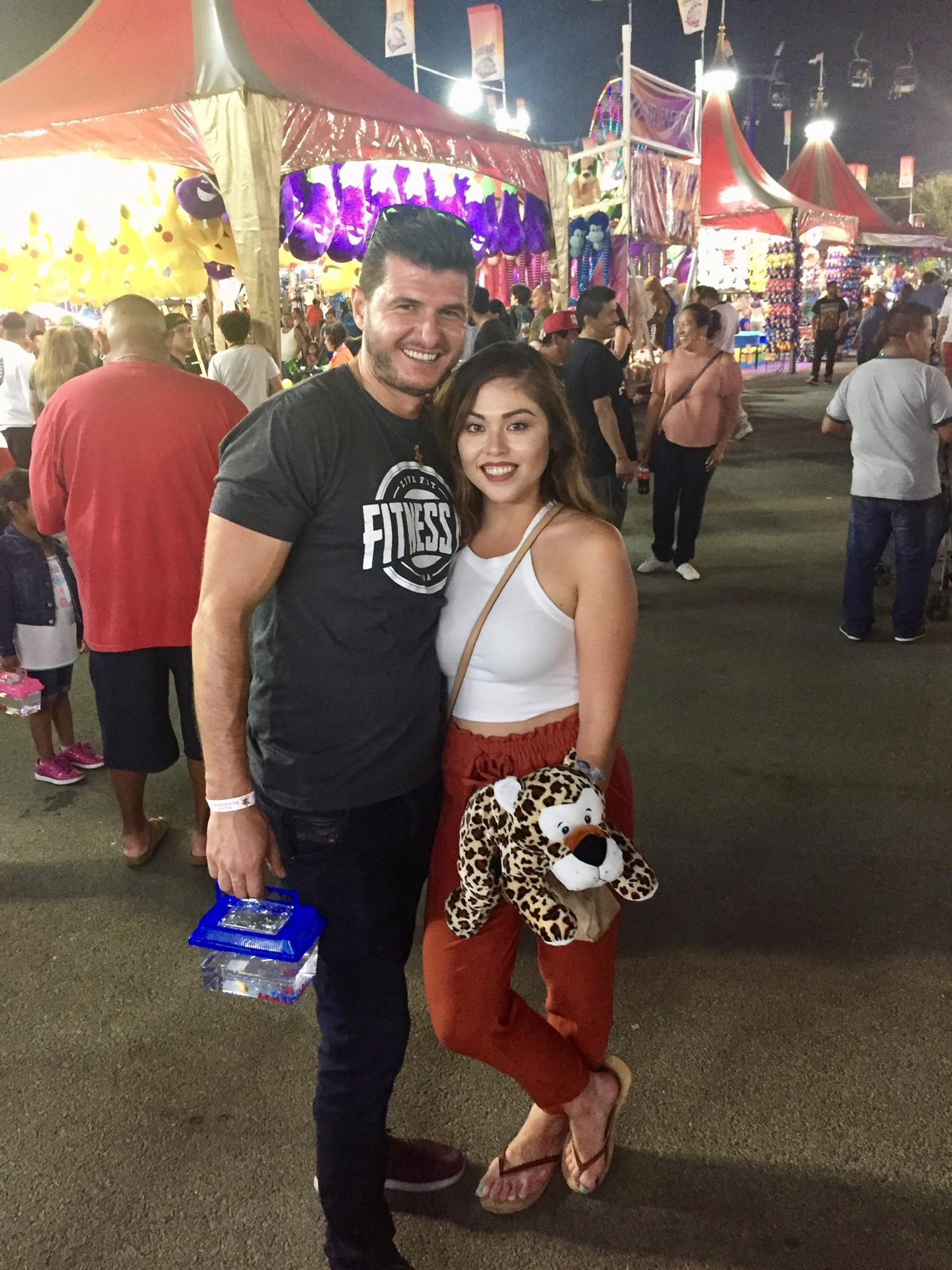 Our first picture! One month into our dating phase 😆 The Orange County Fair 2018.