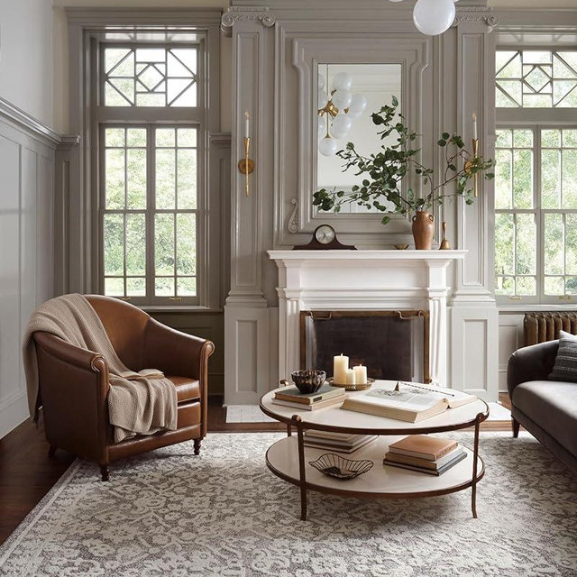 Loloi Magnolia Home by Joanna Gaines Gigi Collection GIG-01 Grey/Ivory 5'-3" x 7'-6" Area Rug