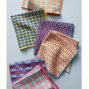 Woven Geo Jacquard Dishcloths, Set of 6