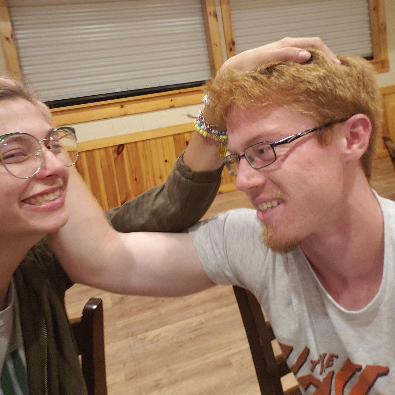 The Hand on Head Challenge of 2021. Who can go the longest with their hand on their other's head?