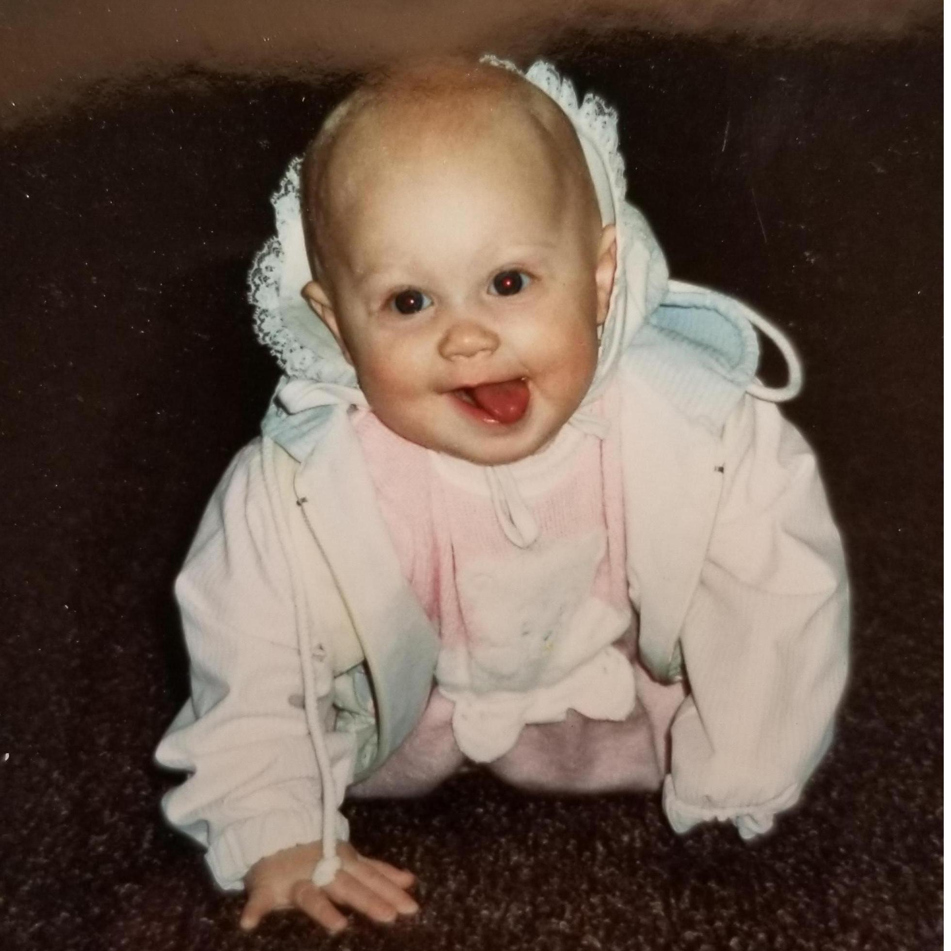 Mary as a baby...no hair, dont care!
