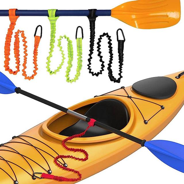 Paddle Leash Kayak Paddle Holder Tool Lanyard - 2 Pack Stretchable Paddle Strap with Carabiner Secure Leash Lanyard Rope for SUP Kayak Canoe Paddle Fishing Pole Rod
