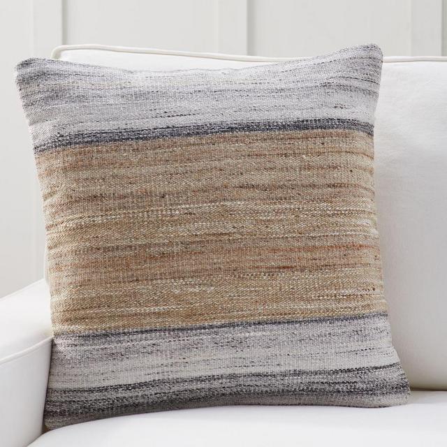 Kolten Striped Pillow Cover, 22 x 22", Neutral Multi