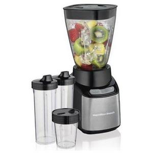 Hamilton Beach Stay or Go Blender with 32-Oz Jar, 2 Personal Single Serve 16-Oz Jars & 8-Oz Chopper, Black (52400)
