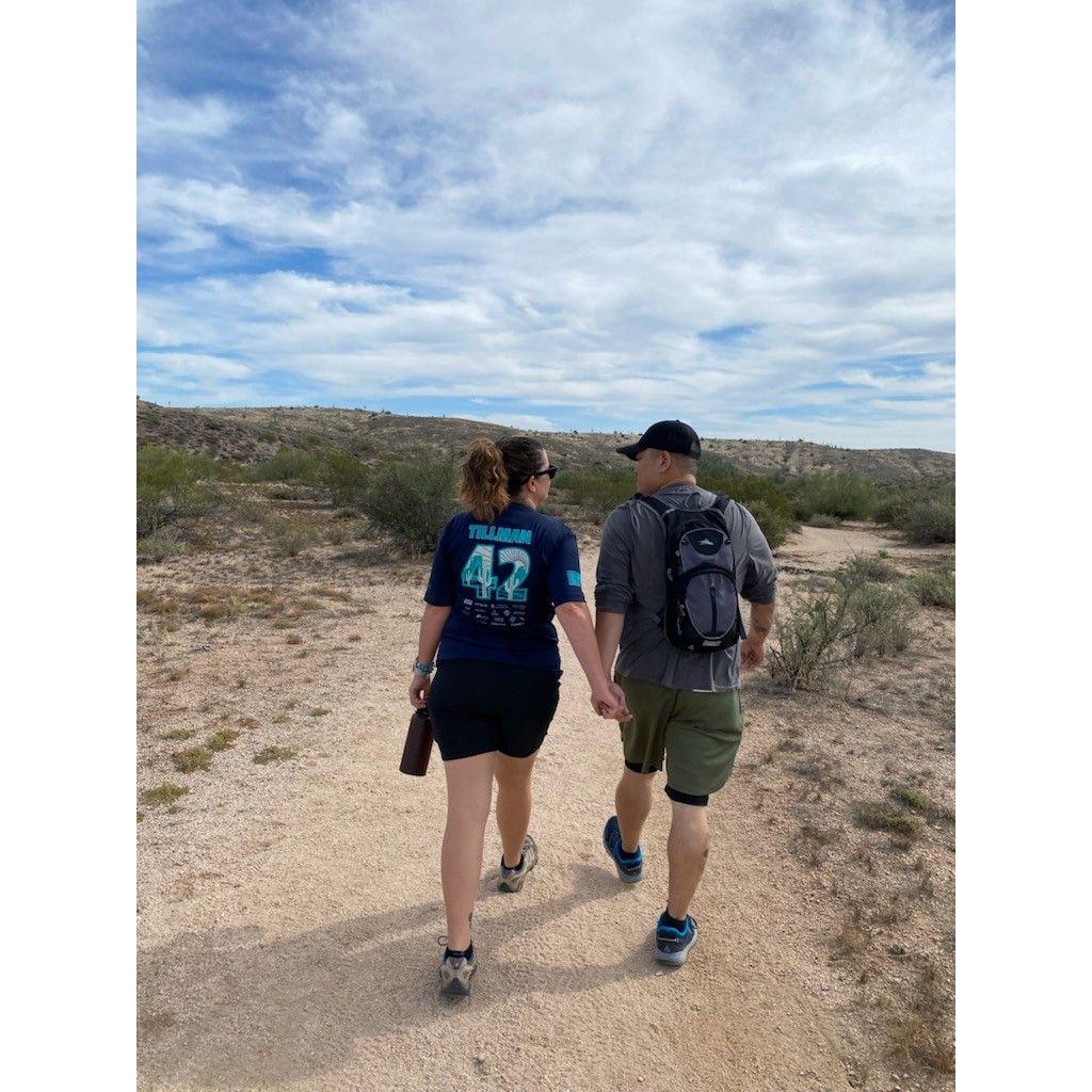 one of our many hikes together