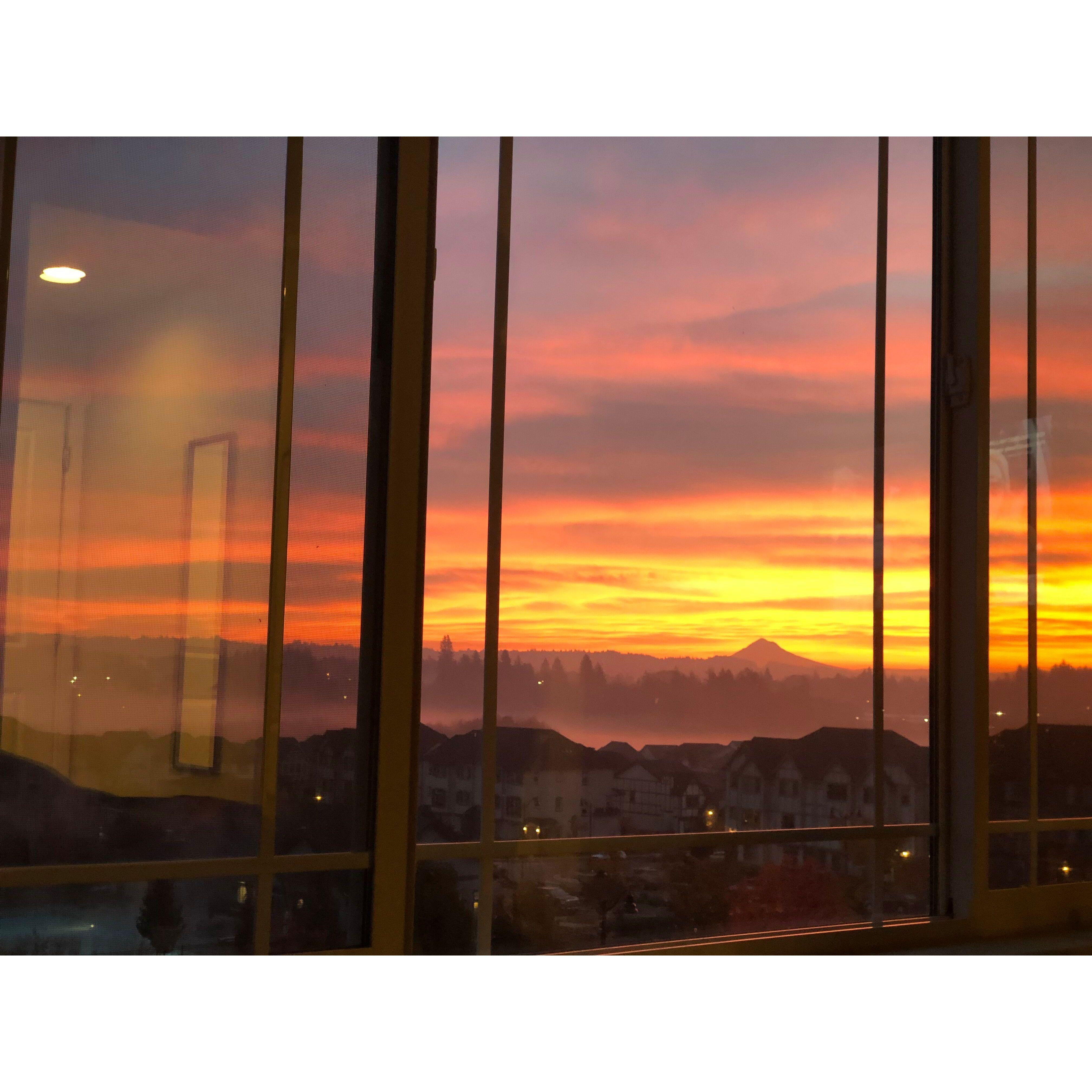 The sunrise from our first ever home that we (Matt) BOUGHT! (June 2020)