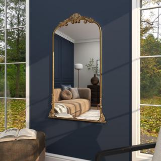 Tall Scroll Ornate Arched Baroque Room Floor Mirror