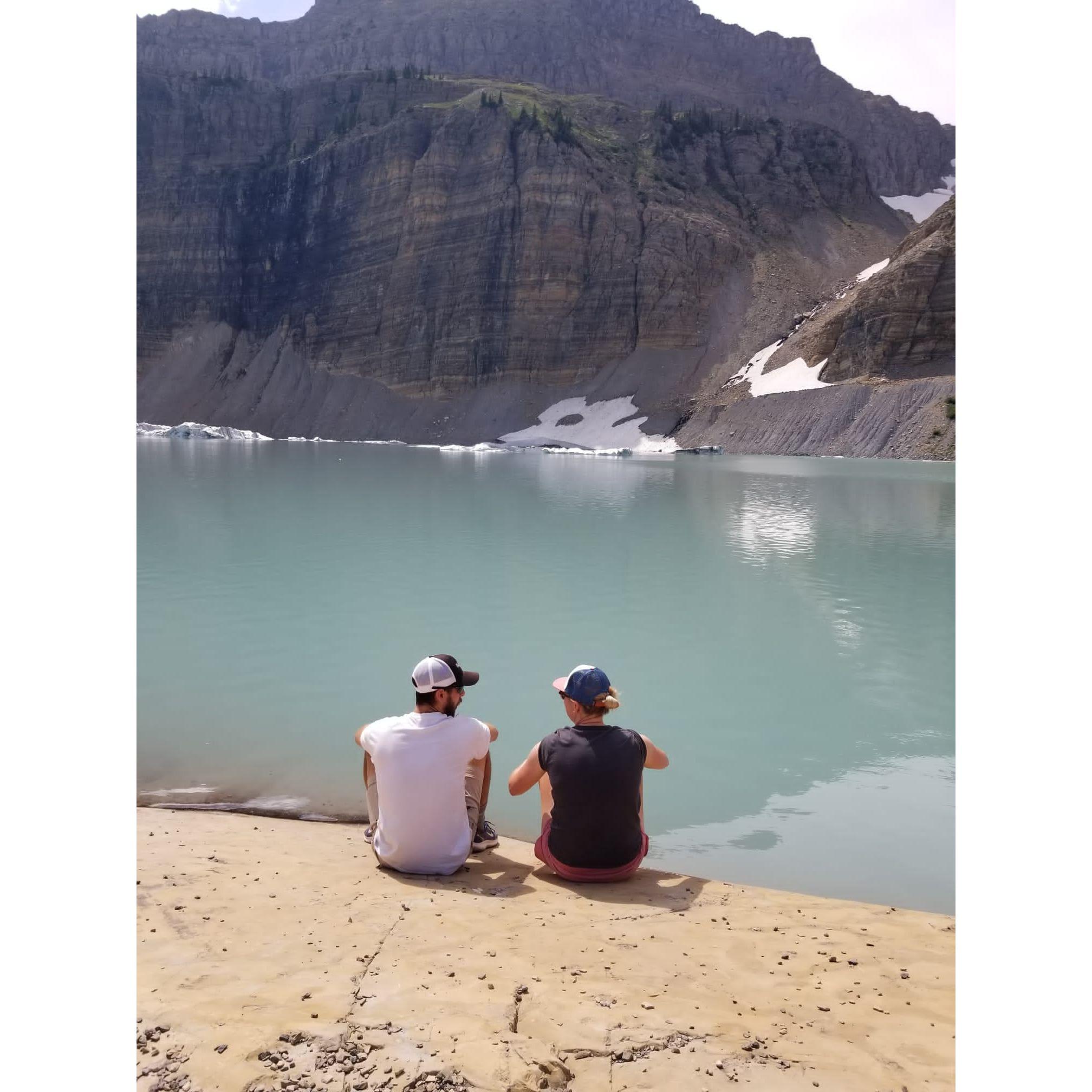 Soaking in the view at Upper Grinnell Lake