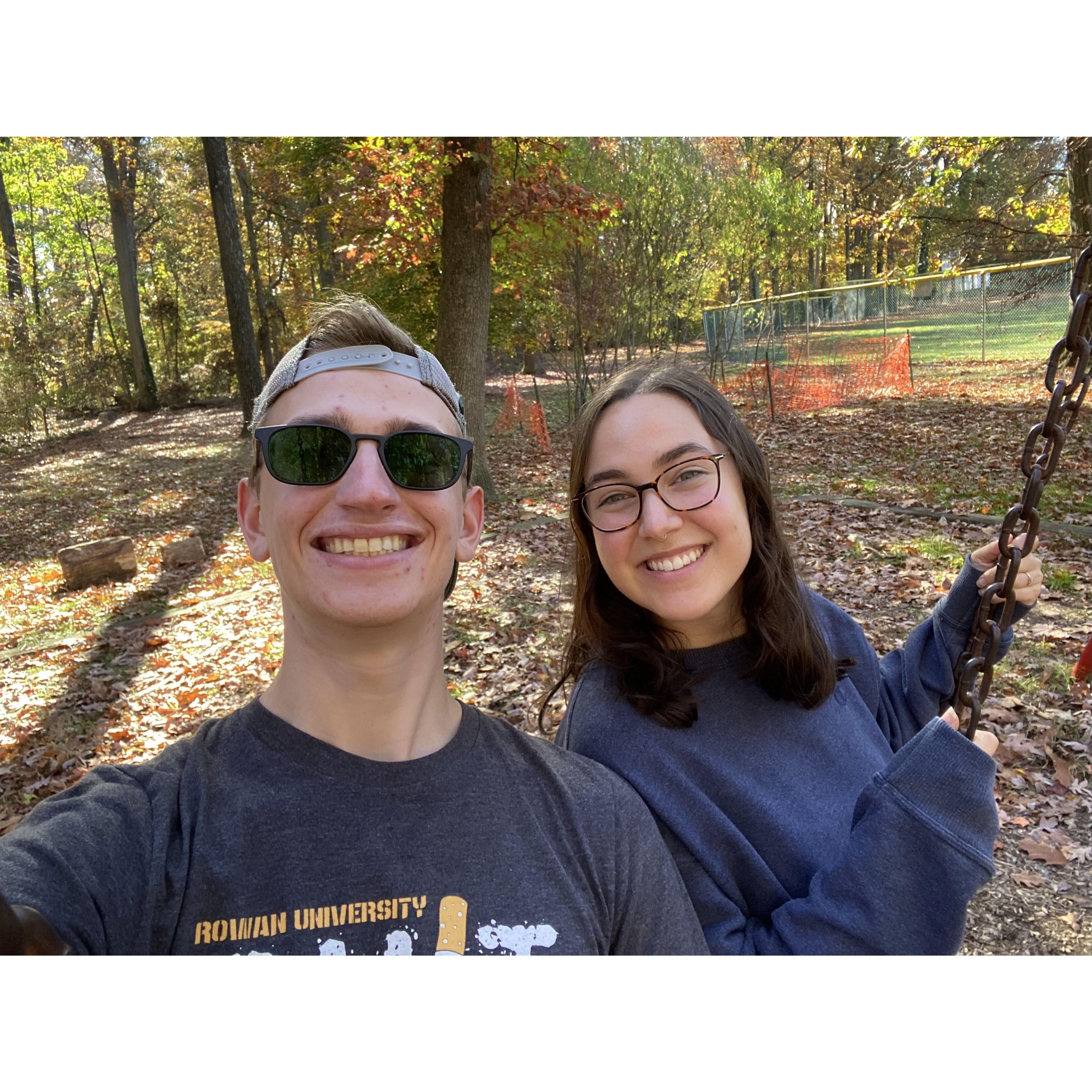 Swinging on swing sets is still one of our favorite things to do together - instant happiness!