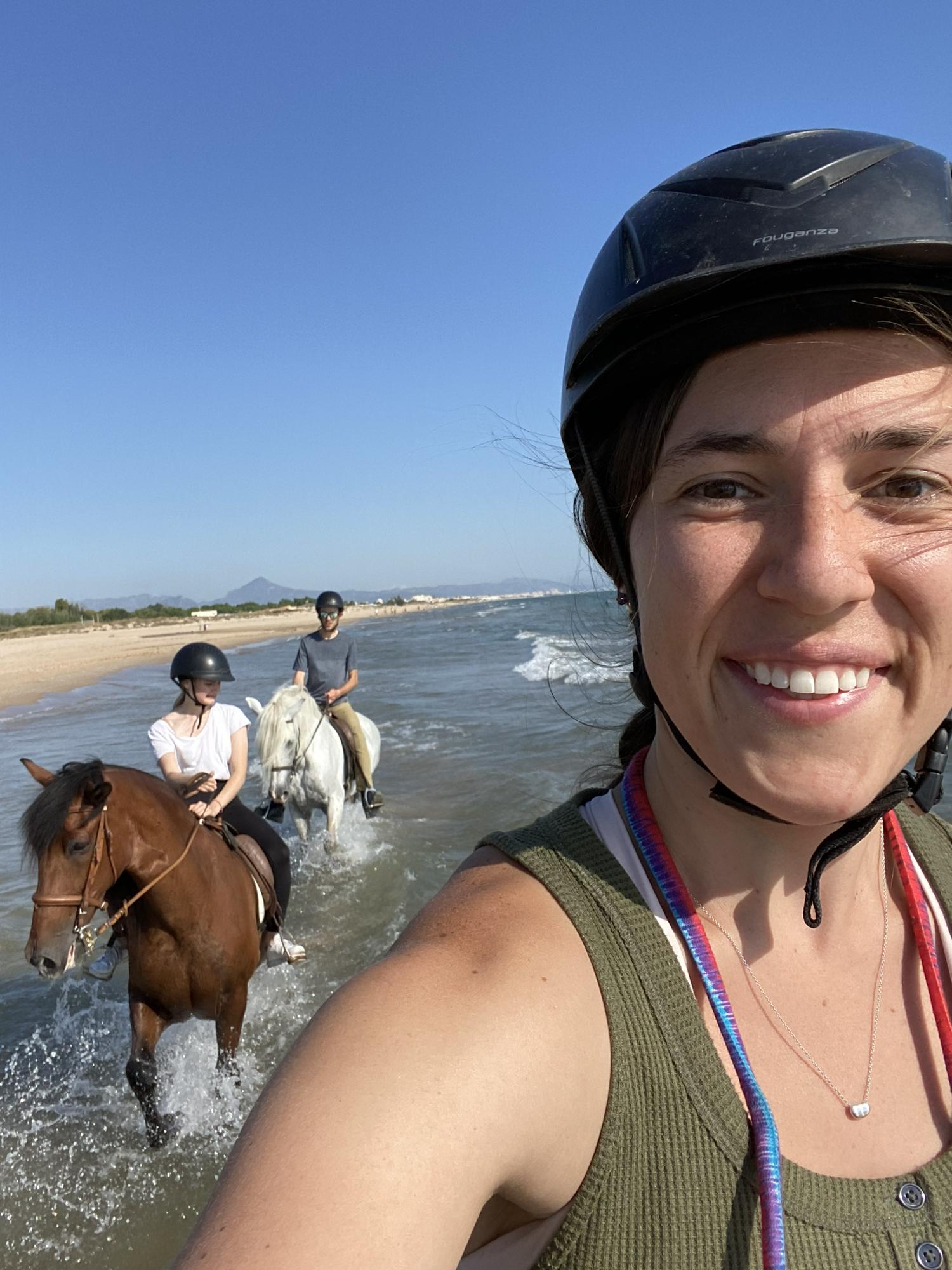 Riding Spanish stallions in the ocean