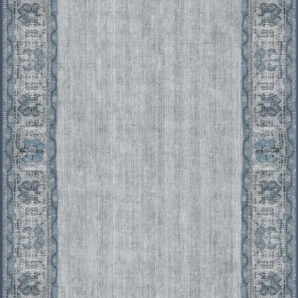 Vintage Daisy Bordered Blue Rug | Ruggable