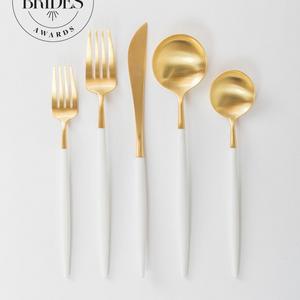 5PC | Goa Brushed Gold & White