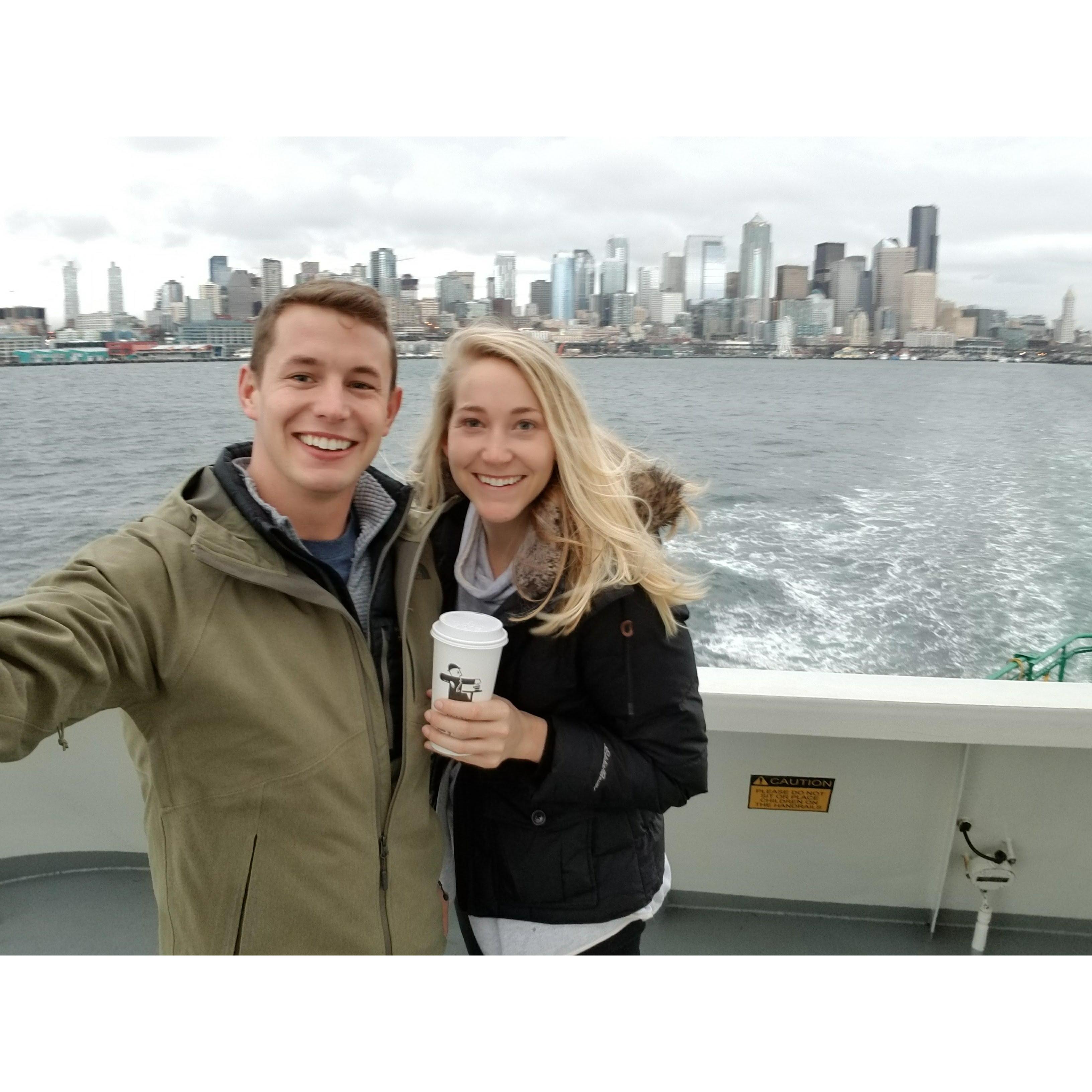 early morning ferry ride across The Sound
