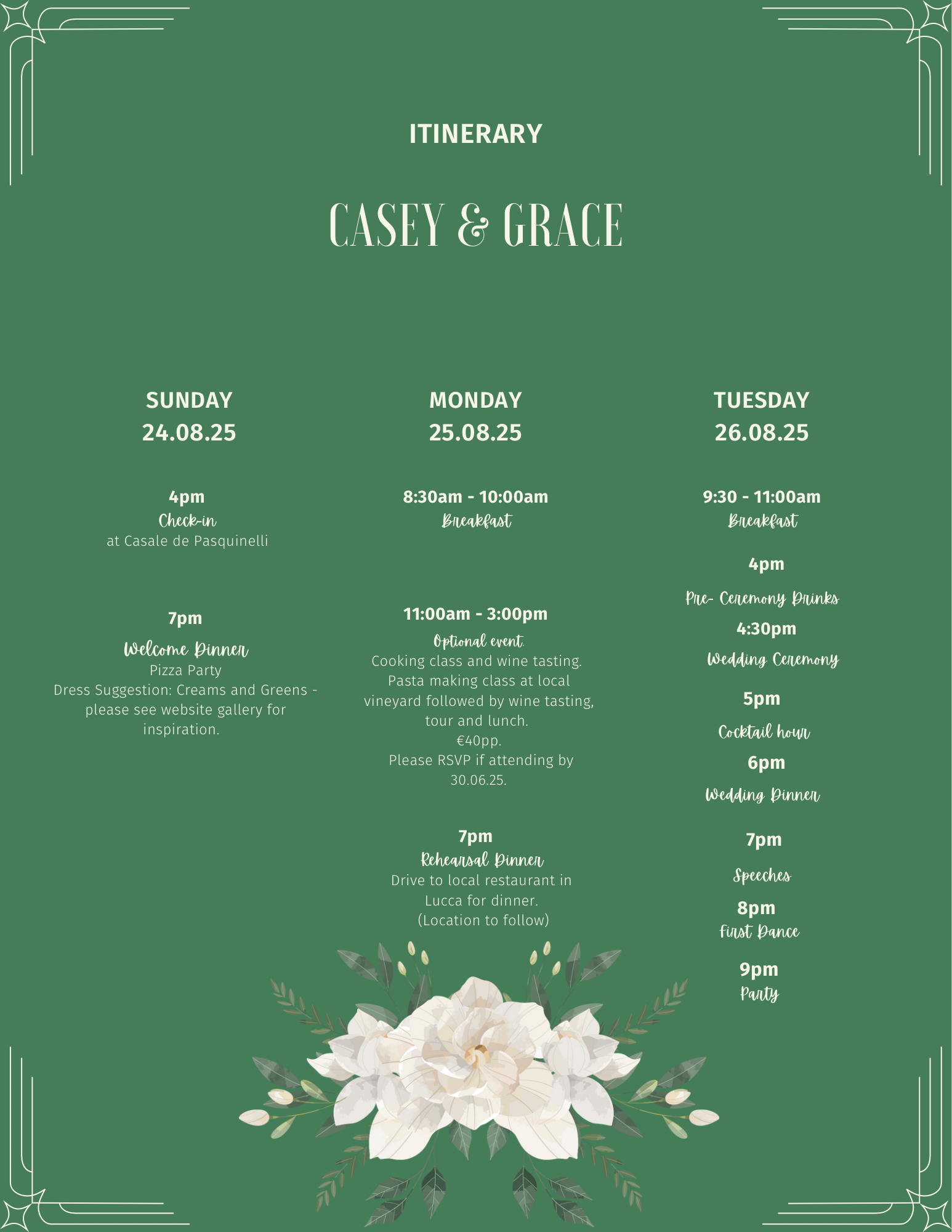 The Wedding Website of Grace Stewart Hogg and Casey Jones