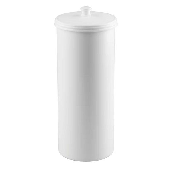 iDesign Freestanding Bathroom Toilet Paper Storage Holder with Lid for 3 Extra Rolls, White