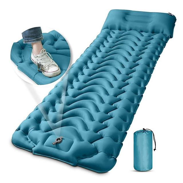 Camping Sleeping Pad, MEETPEAK Extra Thickness 3.9 Inch Inflatable Sleeping Mat with Pillow Built-in Pump, Compact Ultralight Waterproof Camping Air Mattress for Backpacking, Hiking, Tent, Traveling