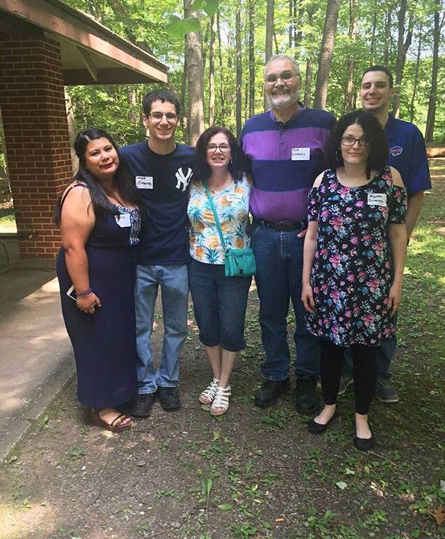 Me and his family.