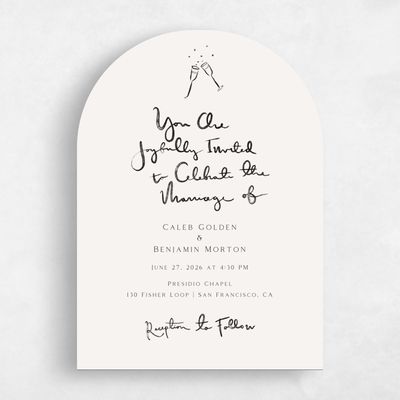 Beige Arch Wedding Invitation - Dunluce Classic