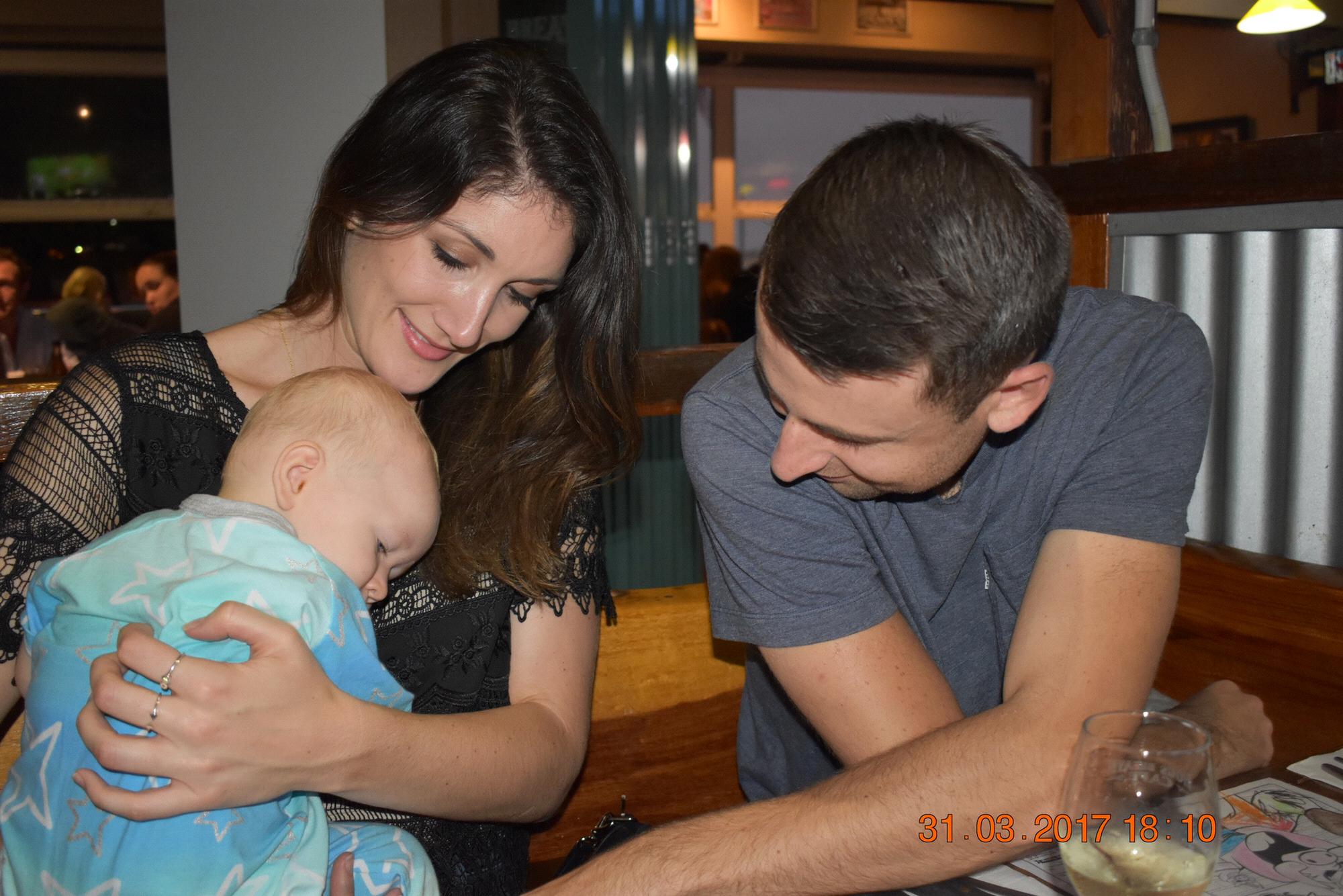 Snuggles with our nephew Charlie in Australia