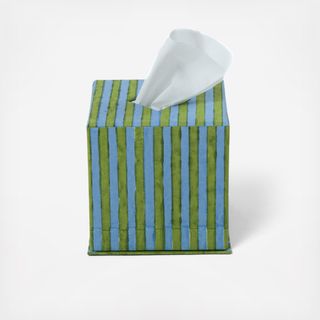 Stripe Blockprint Tissue Box Cover