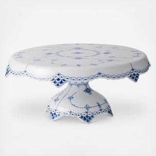 Blue Fluted Half Lace Cake Stand