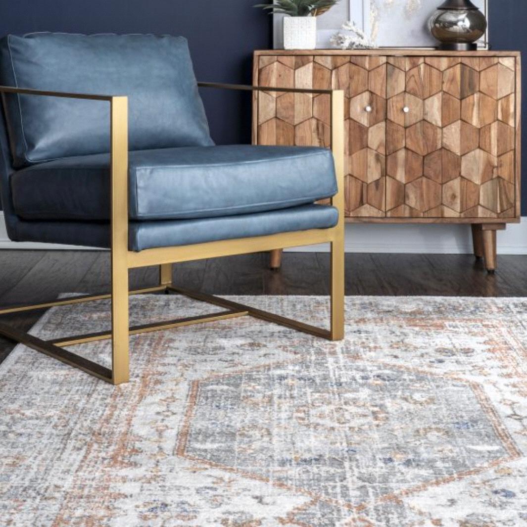 Silver Florid Dreams Area Rug
