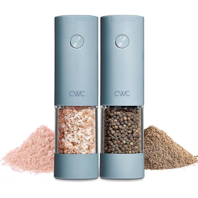 COOK WITH COLOR Electric Pepper & Salt Shaker Set, 2 Grinders for Pepper and Salt, 6.3 x 3 x 7.7 Inches, Slate Blue