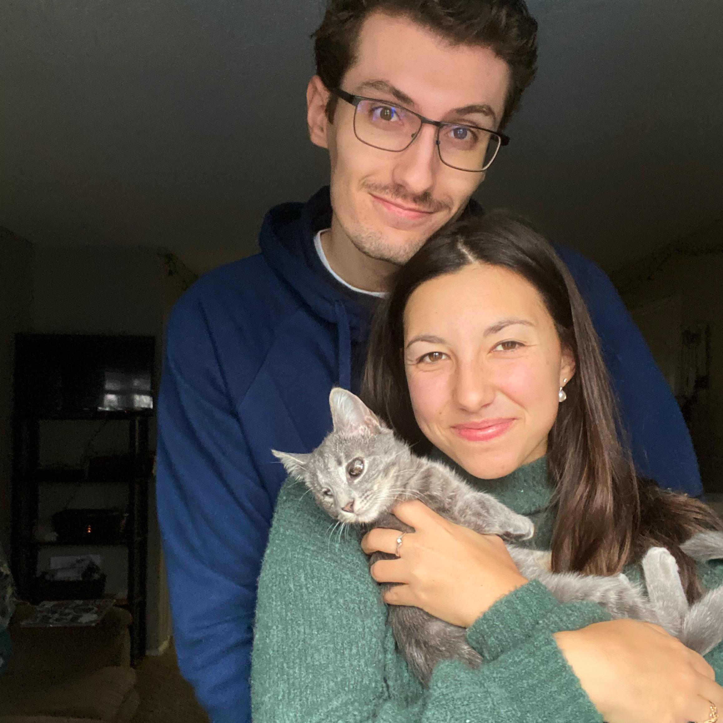First family photo with our kitten Matilda