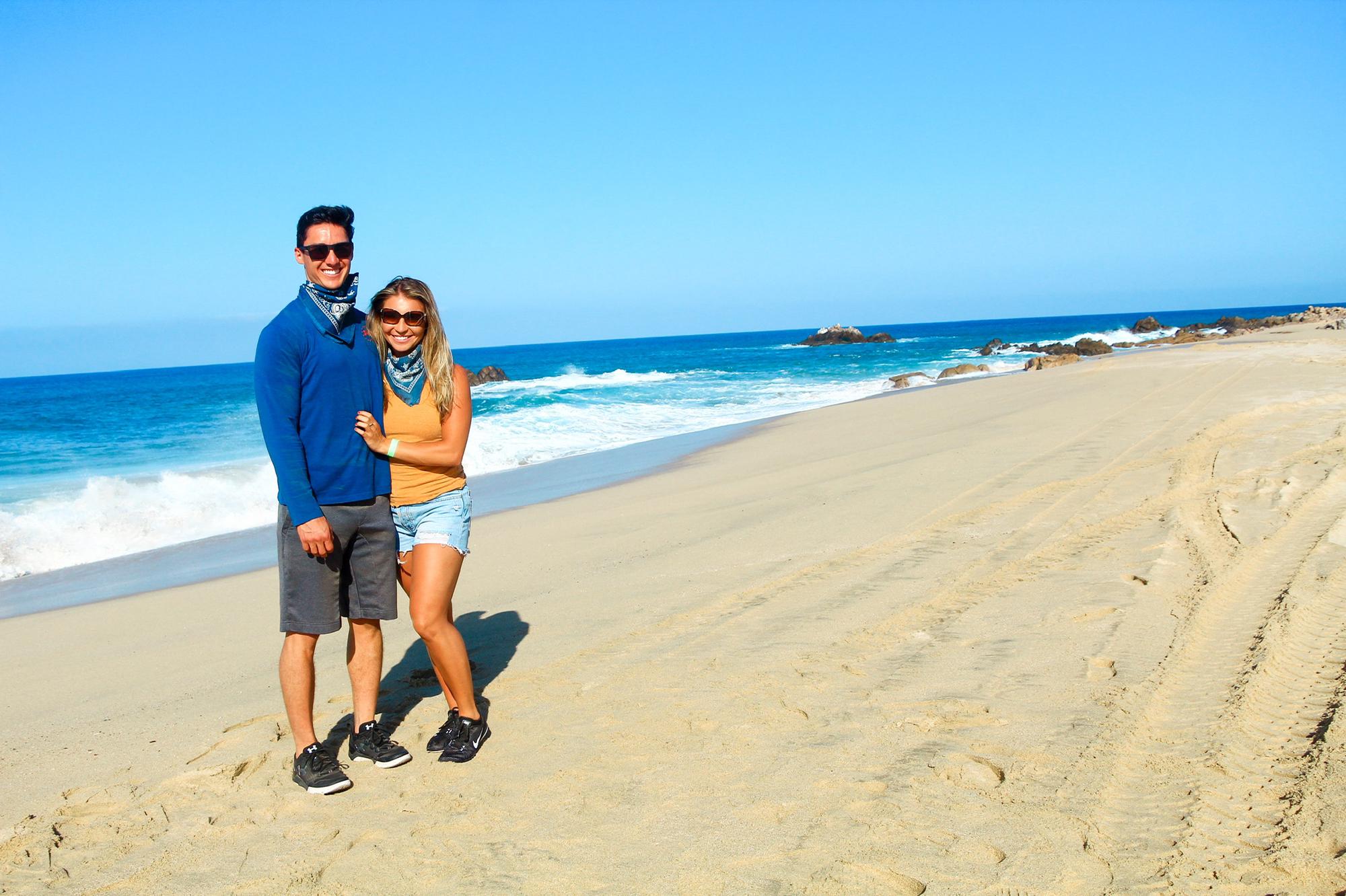 Riding quads on the beach in Mexico