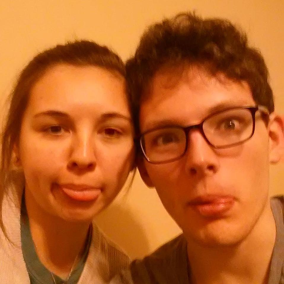 Sometimes it's hard for us to take serious photos together... :)