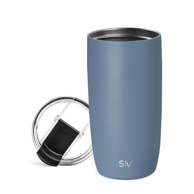 Simple Modern Travel Coffee Mug Tumbler with Flip Lid | Reusable Insulated Stainless Steel Cold Brew Iced Coffee Cup Thermos | Gifts for Women Men Him Her | Voyager Collection | 16oz | Blue Dune
