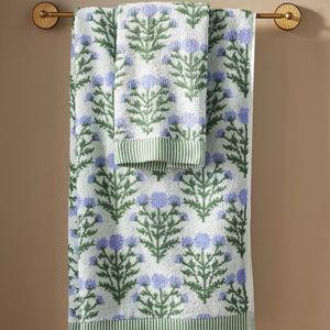Eudora Cotton Towel Collection -Bath Towel Blue