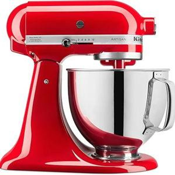 KitchenAid Artisan Series 5 Quart Tilt Head Stand Mixer with Pouring Shield KSM150PS, Passion Red