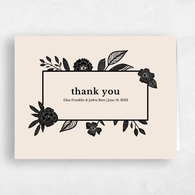 Beige Boho Wedding Thank You - Catania Border