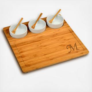 Monogrammed 3-Piece Bamboo Entertaining Bowl Set