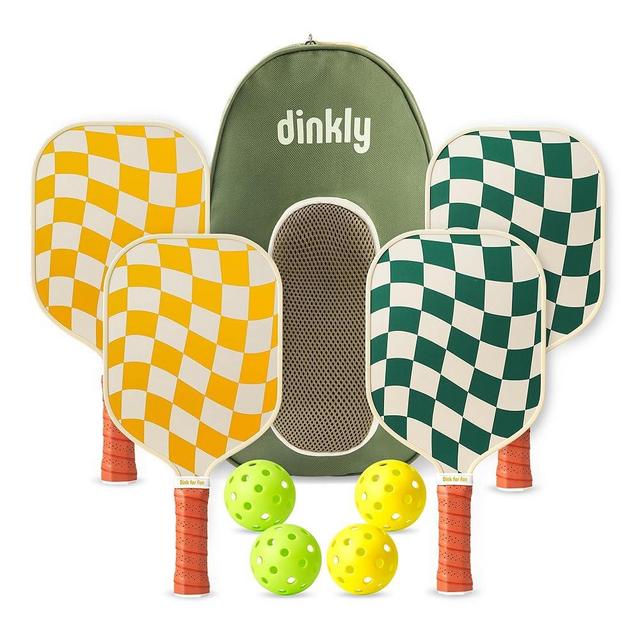 Dinkly Pickleball Paddles Set of 2/4- USAPA Approved Graphite/Fiberglass Pickleball Racket, 2 Pickleball Rackets, 4 Balls and 1 Portable Carry Bag, Aesthetic Pickle Ball Set for Men Women Beginners