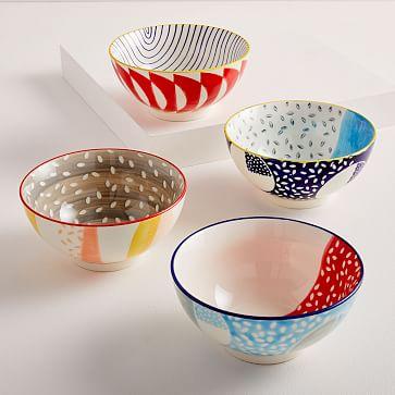 Hand-Painted Pattern Pop Bowls - Small