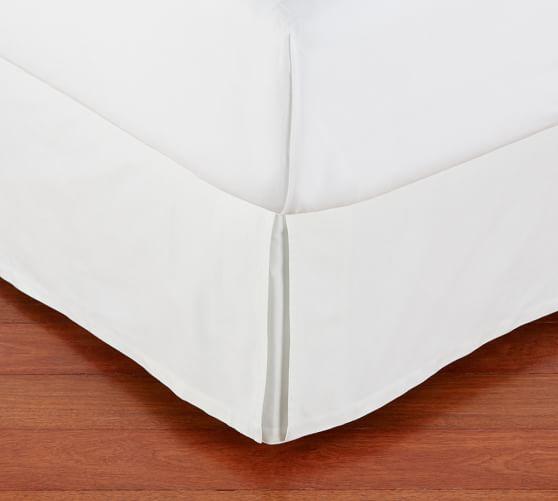 PB Basic Pleated Bed Skirt, Full, Twill White