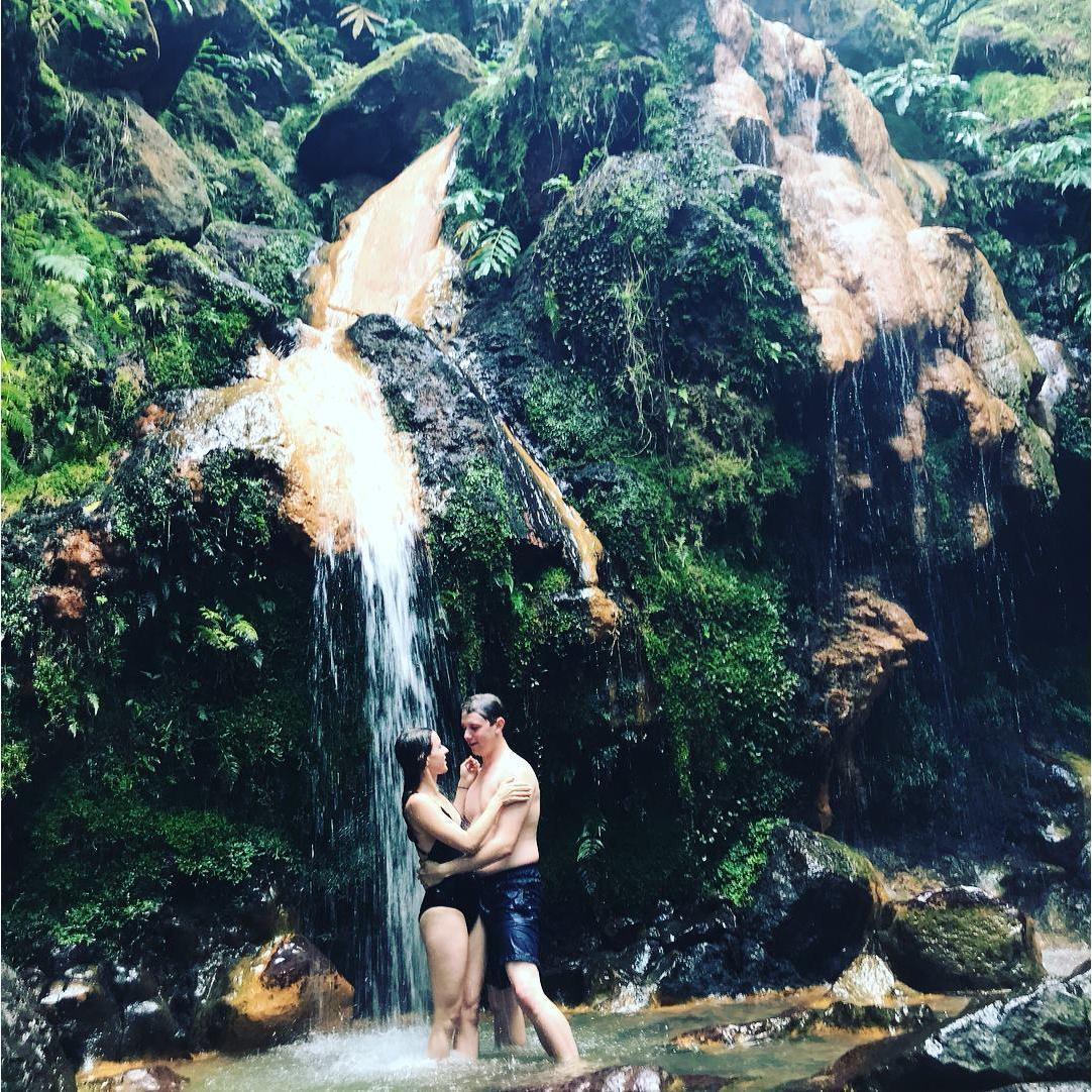 Waterfall fun in The Azores. This was one of our last stops before crossing the Atlantic! 
The Azores, Portugal