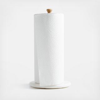 Wood Paper Towel Holder with Marble Base