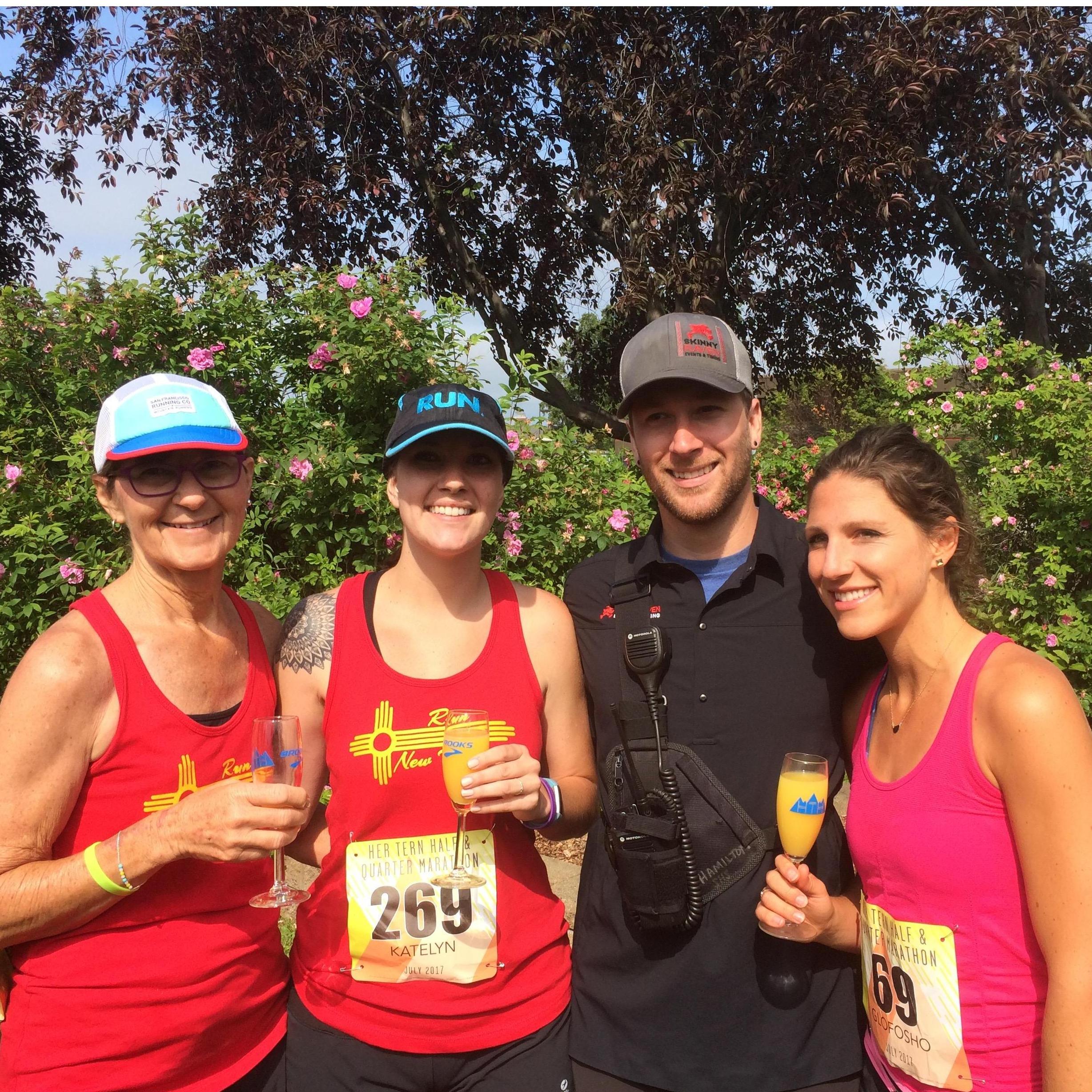 Tanner's mom and sister flew up to join the Her Tern Half Marathon that Skinny Raven (Tanner's employer) puts on in July.