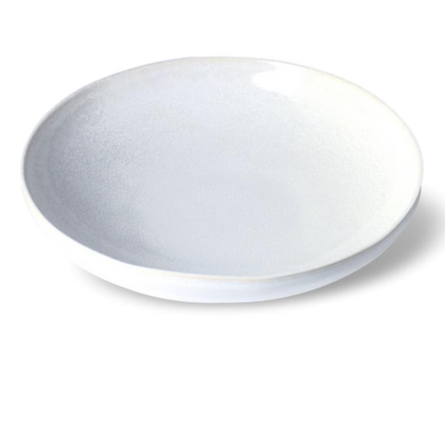 White Lily Valley Ceramic Pasta Bowls, Set of 2