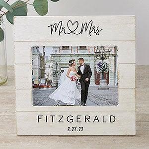 Infinite Love Personalized Wedding Shiplap Picture Frame- 5x7 Horizontal