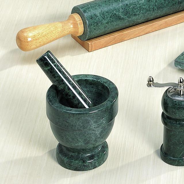 Creative Home Green Marble 4" Mortar and Pestle